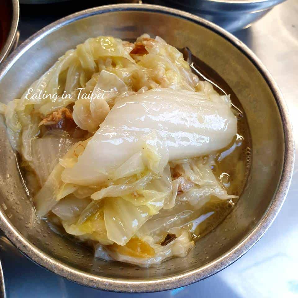 The napa cabbage at this place is delicious, served in a metal bowl.